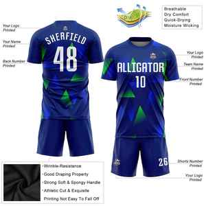 Uniforme de Fútbol Personalizado para Hombre, Manga Corta, Degradado Azul, Sublimado, Absorbente de Humedad, Corte Regular, Uniforme para Adultos, Fabricante OEM - Product Image 2