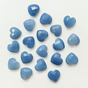 Opale bleue naturelle en forme de cœur, pierre précieuse facettée de 10 mm, pendentif cœur sculpté à la main, pierre en vrac pour la fabrication de bijoux en gros - Product Image 6