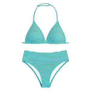 Women Striped Halter Bikini <b>Set</b> Red White Spandex Polyester Stretch Swimwear <b>Two</b> <b>Piece</b> Hipster Bottoms Breathable Beachwear Suit - Product Image 6