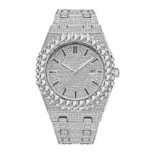Elegante Reloj de Pulsera de Cuarzo Analógico con Diamantes de Moissanita para Hombre, Diseño Moderno con Incrustaciones de Diamantes para Fiestas - Product Image 4