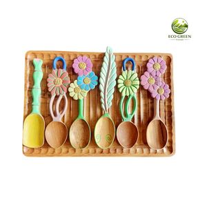 Custom Handmade <b>Red</b> Wood Spoon Set Wooden Tableware <b>Kitchen</b> <b>Accessories</b> Eco Friendly Factory Direct Wholesale Price - Product Image 1