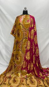 Vestido Faransawi Dirac Gogra Garbasar de Lujo, Ecológico, con Brocado Zari, Estampado Floral, Ropa Tradicional para Ocasiones Especiales, para Adultos - Product Image 4