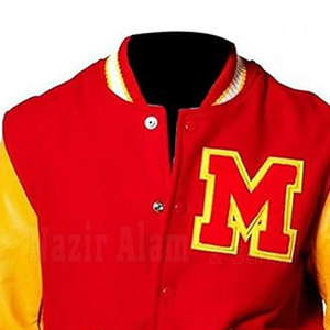 Blouson universitaire respirant pour homme en cuir véritable avec manches en tricot et corps en laine, personnalisable, style streetwear décontracté - Product Image 3