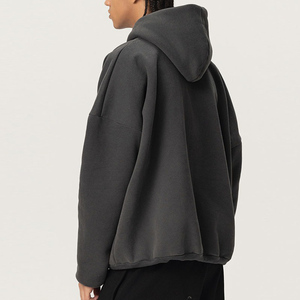 Sweat à capuche surdimensionné en molleton brossé, avec étiquette tissée personnalisée, teinture spéciale, manches raglan et poche kangourou, pour marque privée, vente en gros - Product Image 2