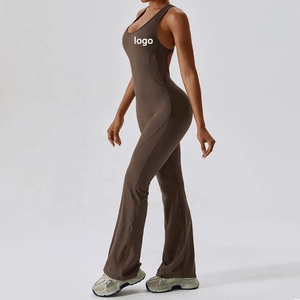 Elegante Mono sin Mangas con Pantalones de Pierna Ancha, Atuendo Formal de Moda para Mujer, Color Sólido, con Cinturón, Tirantes Finos y Espalda Descubierta - Product Image 1