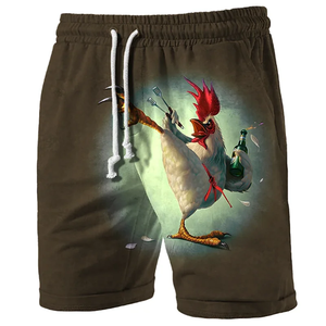 Divertidos Shorts de Playa con Estampado de Pollo Kung Fu, Moda de Verano para Hombres y Niños, Shorts de Baño Casuales con Estampado 3D de Animales, Talla Grande - Product Image 1