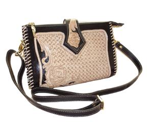 Sac à bandoulière en cuir fabriqué à la main pour femmes avec une belle doublure en coton au design floral style bandoulière pour les fêtes - Product Image 1