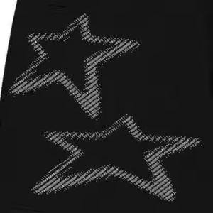 Sudadera con capucha con cremallera para hombre y mujer, con diseño de chica anime y estrellas, con pedrería, estilo Cyber-Y2K 2026, negra, oversize, con gráfico de telaraña brillante HD - Product Image 5