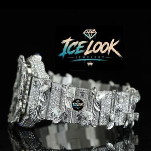 นาฬิกาข้อมือผู้หญิง ICE LOOK หรูหรา สายสแตนเลส สี่เหลี่ยมผืนผ้า ระบบจักรกล ขนาด 30 มม. หน้าปัดอะนาล็อก ประดับเพชร หน้าปัดแซฟไฟร์เรืองแสง สายแบบหัวเข็มขัด - Product Image 3