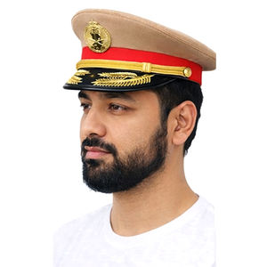 Factory Price Officer Uniform Peaked <b>Caps</b> Wholesale Embroidery Made Officer <b>Peak</b> <b>Caps</b> with Badge - Product Image 5