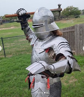 Traje de armadura de placa completa gótica medieval Battle Warrior Crusader Suit Of Armor Traje de cuerpo completo portátil Acero Battle-ready Hallowee