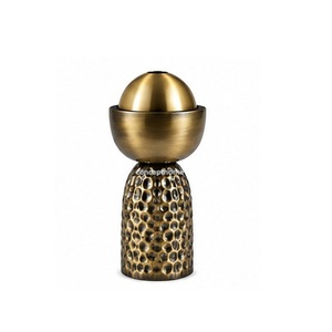 Concept Home Brass Incense <b>Burner</b> with Lid and Perforated Base <b>for</b> Aromatherapy Use Arabic Style CMC-IB518 Long-lasting - Product Image 1