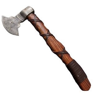 Hacha Vikinga de Damasco Hecha a Mano con Mango de Madera, Forjada a Mano, 24 Pulgadas, para Camping, Bushcraft y Supervivencia - Product Image 1