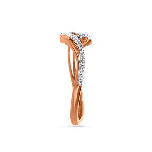 Anillo Elegante con Diseño Orbital Brillante, Oro Rosa de 18K, Diamante de Corte Redondo de 0.30 Ct, Engaste en Racimo, Regalo de Aniversario, Joyería - Product Image 3