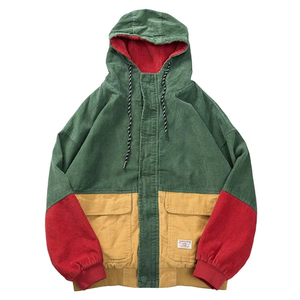 Chaqueta de Pana con Capucha para Otoño, Talla Grande, 100% Poliéster, Diseño con Estampado Digital, Suministro ODM, Unisex, Diseño con Botones y Parches - Product Image 3