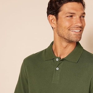Polo de Manga Corta para Hombre, Color Verde Oliva, Tejido de Algodón, Estilo Casual, Tallas Grandes - Product Image 4