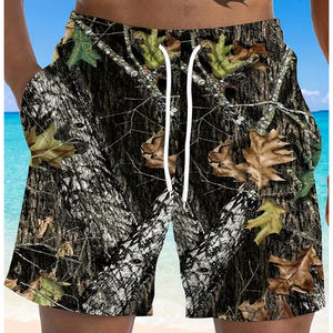 Pantalones Cortos de Malla con Estampado de Camuflaje Personalizado, 100% Poliéster, Cierre con Cordón Ajustable, Casuales de Verano para Hombre - Product Image 6