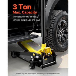 Martinetto idraulico da officina in acciaio resistente da 3 tonnellate, a pistone singolo, con pompa a sollevamento rapido, a basso profilo, per sollevamento veicoli - Product Image 2