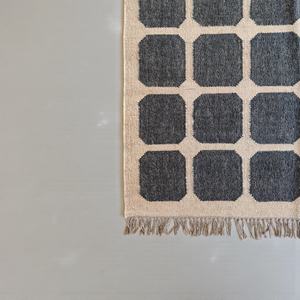 Alfombra Durrie de Lana Hecha a Mano, Negra y con Patrón Abstracto Natural, Ecológica, de Pelo Corto y Tejido Plano, para Sala de Estar y Dormitorio - Product Image 4