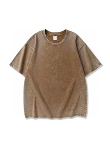 T-shirt en coton vert olive délavé surdimensionné pour homme, manches courtes, col rond, couleur unie, décontracté, jersey uni - Product Image 6