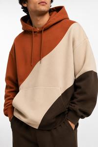 Sweat-shirt à capuche en polaire color block pour homme, style streetwear décontracté, coupe classique, respirant, 100% coton - Product Image 6