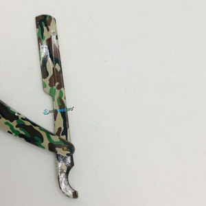 Navaja de Afeitar Profesional de Acero Inoxidable con Recubrimiento de Papel Camuflado, Logotipo Personalizado, Cuchilla Reemplazable, Estilo Turco - Product Image 2