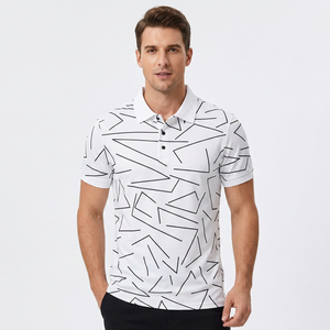Men's <b>White</b> Geometric Print <b>Short</b> Sleeve for Shirt Casual Breathable Polyester Oxford Fabric Regular Fit Street Style Quick Dry - Product Image 2