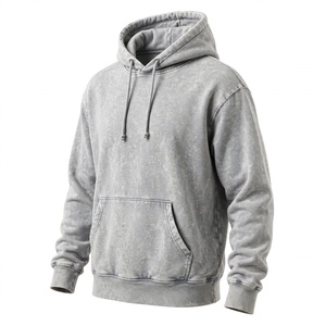 เสื้อฮู้ดดี้ผู้ชายผ้าฝ้ายเฟรนช์เทอร์รี่ 100% แบบซักแล้ว สีตามสั่ง ทรงปกติ แบบสวมหัว - Product Image 4