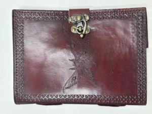 Handcrafted Embossed <b>Leather</b> Journal 5x7 Inch Antique Lock Notebook Sketchbook Gift <b>Diary</b> - Product Image 5