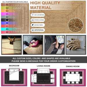 Hotel carpet for events made of jute and cotton material 100% natural handmade carpets with customization - Product Image 5