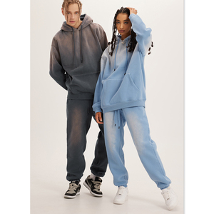 Proveedor de Conjuntos Deportivos con Efecto Desgastado al Ácido, Sudadera con Capucha y Pantalones Deportivos Estilo Vintage para Pedidos al por Mayor - Product Image 5