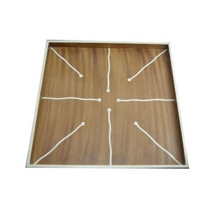 Plateau de service rustique en bois avec bord en écorce - Plateau rectangulaire en bois de manguier avec bordure en écorce d'arbre naturelle pour table basse ou ottoman - Product Image 2