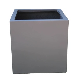 Meilleures ventes, nouvelle arrivée, pots de fleurs KNT modernes de luxe en FRP brun, incassables, légers, pour plantes de jardin, finition rugueuse - Product Image 1