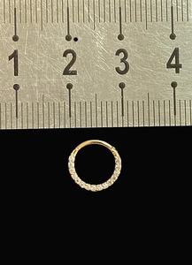 Pendientes de Aro de Plata de Ley 925 con Baño de Oro de 14K, Anillo de Septum de Lujo con Circonitas, Joyería para Piercing de Nariz - Product Image 4