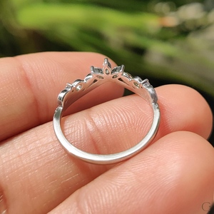 Unique Dainty Lab Diamond Wedding <b>Ring</b> 14k White Gold Customise Flower Diamond <b>Ring</b> for Daily Wear for Women Fashion Band <b>Stack</b> - Product Image 4