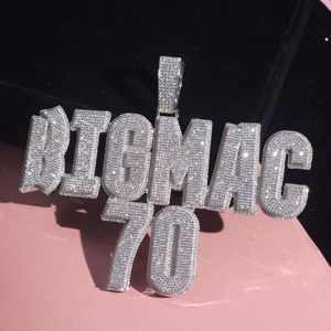 <b>Custom</b> Letter <b>Name</b> Pendant <b>Necklace</b> 925 Silver and Gold Plated Moissanite Initials Charm for Party Gift - Product Image 2