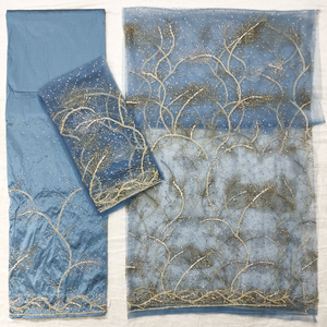 Trực tuyến tùy chỉnh thiết kế George wrapper với thiết kế của tôi Hoa Thủ Công vàng đá nặng đính cườm Net + lụa thô phi George vải - Product Image 4