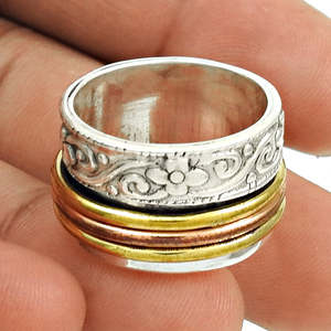 แหวนเงินแท้ 925 แบบหมุนได้ ทำด้วยมือ - Product Image 1