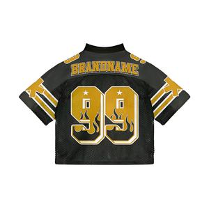 Maillot de sport personnalisé en mesh à manches courtes, respirant, pour l'entraînement athlétique, avec numéro graphique, vente en gros OEM, logo personnalisé - Product Image 2