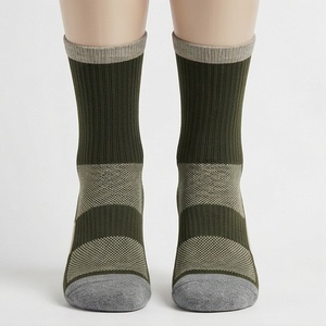 Chaussettes pour hommes à motif géométrique, tricotées, respirantes, en coton et élasthanne, pour un usage quotidien en automne, style classique - Product Image 1