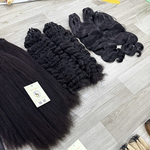 Top Quality Hot Sale Body Wave Curls Natural Straight Virgin Hair Bundles Weft Hair <b>Extensions</b> Natural Black - Product Image 4