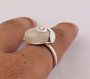 Vintage Rainbow <b>Moonstone</b> <b>Ring</b> 925 Sterling Silver Antique Style Victorian Design Blue Fire Gemstone <b>Ring</b> for Women Artisan - Product Image 5