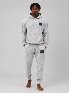 Ensemble de survêtement homme oversize délavé à l'acide, sweat à capuche et pantalon de jogging fuselé en mélange de coton doux, idéal pour l'entraînement et la détente - Product Image 6