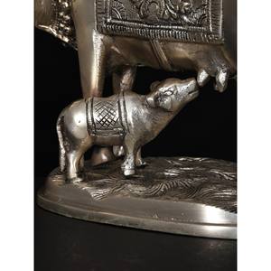 Elegante 7 \ "Escultura de Latón chapado en plata Estatua de vaca y becerro Obra de arte única - Product Image 1