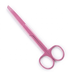 Ensemble de 3 instruments médicaux en acier inoxydable rose pour infirmières : Ciseaux à pansements Kocher et Ciseaux chirurgicaux - Product Image 1