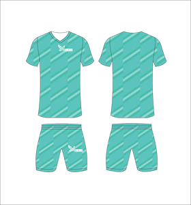 Conjunto de Camiseta y Pantalones Cortos de Fútbol Sublimados Ferocious Clothing para Hombre, Cuello en V, Absorbe la Humedad, Ropa Deportiva a Rayas para Todas las Temporadas - Product Image 3