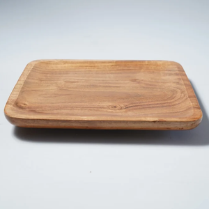 Platos de madera hechos a mano para decoración rústica del hogar. Platos de madera económicos para picnics y barbacoas al aire libre. - Product Image 6