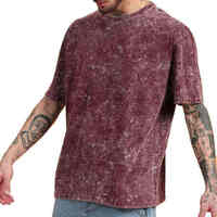 T-shirt en coton lourd délavé à l'acide, 100% coton, streetwear, pour hommes