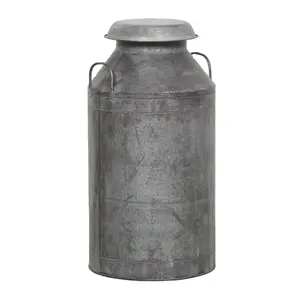 Lata de leche galvanizada Vintage más vendida, hecha a mano india, utilizada en el hogar, lata de leche decorativa para lácteos de granja, precio bajo a la venta