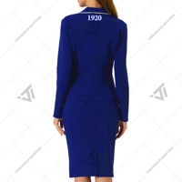 Özel Zeta Phi Beta Sorority işlemeli pamuk zarif resmi Blazer ve etek 2 parça takım elbise takım